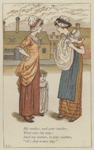 Min mor, og din mor (farge litho) av Kate (after) Greenaway