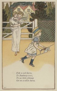 Ri på en hanehest (farge litho)