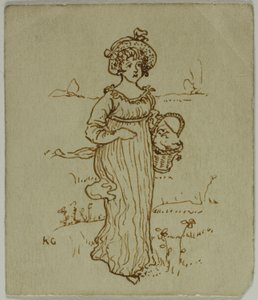 Jente med kurv av Kate Greenaway