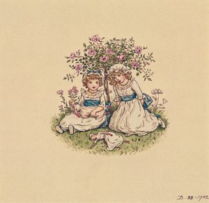 Illustrasjon for St. Valentines Day 1902 (wc på papir) av Kate Greenaway