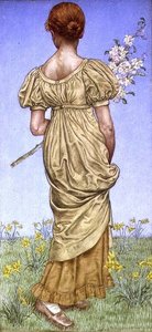 Vår, blomst (akvarell) av Kate Greenaway