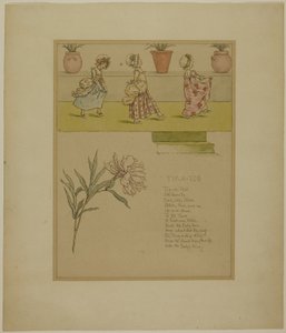 Studie for Tip a Toe, fra Marigold Garden av Kate Greenaway