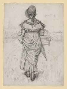 Studie til «Under the Window» av Kate Greenaway
