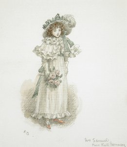 Studie av en fullt påkledd liten jente av Kate Greenaway