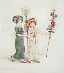 To barn med stokker av Kate Greenaway