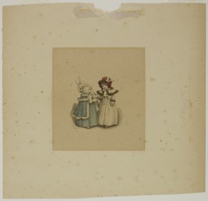 To små jenter i pelstrimmede kåper av Kate Greenaway