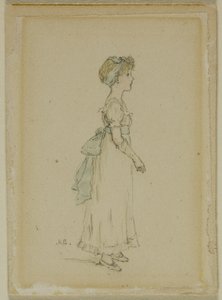 Ung jente med blå bånd av Kate Greenaway
