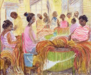 Cigar Factory, Havana (olje og pastell på lerret)