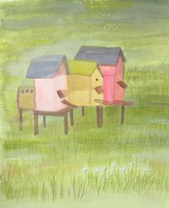 Mountain Beehives (wc på papir)