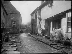 Old George Yard, Burford, Oxfordshire, 22. april 1924 - 6. mai 1924 (s/hvitt-bilde)