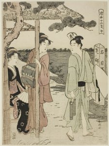 Hest, fra serien "Twelve Hours of the Floating World (Ukiyo juni shi)" av Katsukawa Shuncho
