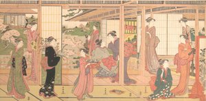 Mansion som åpner ut mot en hage, ca. 1786. av Katsukawa Shuncho