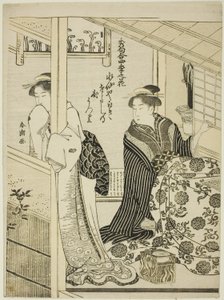 Narcissus in Winter, fra serien "Choicest Odes upon Flowers of the Four Seasons (Shuku awase, shiki no hana)" av Katsukawa Shuncho