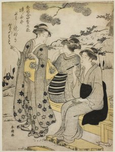 Rabbit-Ear Irises in Autumn, fra serien "Choicest Odes upon Flowers of the Four Seasons (Shuku awase, shiki no hana)"