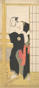 Asao Tamesaburo som en sterk mann med en grønn kimono, ca. 1795.