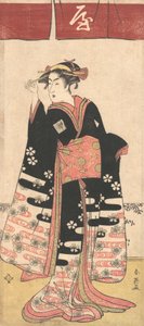 Skuespilleren Ichikawa Monosuke II i en uidentifisert kvinnerolle, ca. 1789.