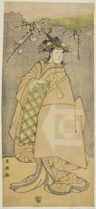 Skuespilleren Iwai Kiyotaro som Kewaizaka no Shosho i stykket Gohiiki no Hana Aikyo Soga, fremført på Kawarazaki-teateret i den første måneden, 1794 av Katsukawa Shun