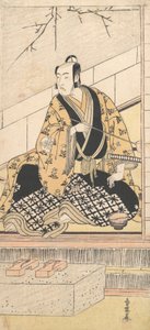 Skuespilleren Matsumoto Koshiro IV sitter i et ytre rom, 1789. av Katsukawa Shun