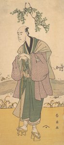 Den tredje Bando Hikosaburo som en mann som står på bredden av en elv, ca. 1793. av Katsukawa Shun