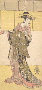 En skuespiller fra Segawa Line Tomisaburo som kurtisan, ca. 1790. av Katsukawa Shunko
