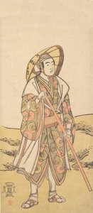 Den tredje Sawamura Sojuro som pilegrim til Kannon-helligdommen, ca. 1784-88. av Katsukawa Shunko