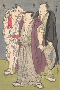 Tre sumobrytere: Onogawa, Seimiyama og Yatsugamine, ca. 1790-tallet.