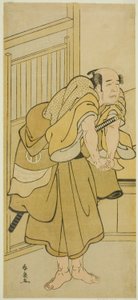 Skuespilleren Asao Tamejuro I som Drunken Gotobei i stykket Yoshitsune Koshigoe Jo, fremført på Ichimura Theatre i den niende måneden, 1790