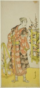 Skuespilleren Matsumoto Koshiro IV som planteselger Awashima no Yonosuke i stykket Mukashi Otoko Yuki no Hinagata, fremført på Ichimura Theatre i den ellevte måneden, 1781 av Katsukawa Shunsen