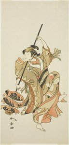 Skuespiller Iwai Hanshiro IV utfører den trippel paraplydansen i "Flower of Japan: Ono no Komachi