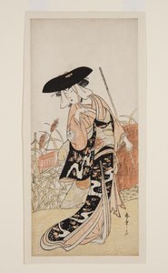 Skuespiller Segawa Kikunojo III som Fox Okiku (Okiku-gitsune) (treblokktrykk i farger) av Katsukawa Shunsho
