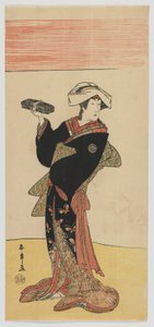 Kabuki-skuespiller Nakamura Riko, Edo-perioden, ca. 1791-92 (farget treblokktrykk) av Katsukawa Shunsho