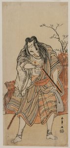 Nakajima Kanzaemon som en herre forkledd som en jeger med en rifle, ca. tidlig på 1780-tallet. av Katsukawa Shunsho