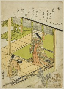 "Ro": Seaweed, fra serien "Tales of Ise in Fashionable Brocade Pictures (Furyu nishiki-e Ise monogatari)" av Katsukawa Shunsho