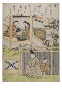 Stavelse - Ki fra serien Tales of Ise in Fashionable Brocade Prints, ca. 1770-1773 (treblokk på papir) av Katsukawa Shunsho