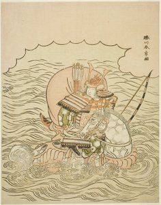 Taira no Atsumori Rijin og Tei Sea av Katsukawa Shunsho