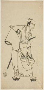 Skuespilleren Arashi Otohachi I som Hotei Ichiemon i stykket Ayatsuri Kabuki Ogi, fremført på Nakamura Theatre i den syvende måneden, 1768 av Katsukawa Shunsho