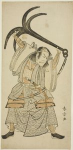 The Actor Ichikawa Danjuro IV as Taira no Tomomori disguised as Tokaiya Gimpei in the scene “Tomomori with the Anchor (Ikari Tomomori)” in the play “Yoshitsune’s Thousand Cherry Trees (Yoshitsune Sembon-zakura)” av Katsukawa Shunsho