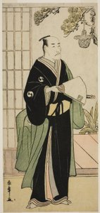 Skuespilleren Ichikawa Danjuro V som Oboshi Yuranosuke i stykket Kanadehon Chushingura, fremført på Nakamura Theatre i den femte måneden, 1783 av Katsukawa Shunsho