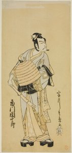 Skuespilleren Ichikawa Danjuro V som Soga no Goro forkledd som en Komuso i stykket Sakai-cho Soga Nendaiki, fremført på Nakamura Theatre i den første måneden, 1771 av Katsukawa Shunsho