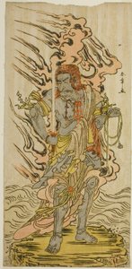 Skuespilleren Ichikawa Danjuro V som et steinbilde av Fudo Myoo i stykket Kitekaeru Nishiki no Wakayaka, fremført på Nakamura Theatre i den ellevte måneden, 1780 av Katsukawa Shunsho