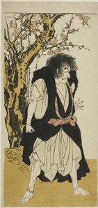 Skuespilleren Ichikawa Danjuro V som den renegade buddhistiske munken Wantetsu fra Okamidani, i den femte scenen av spilledatoen Nishiki Tsui no Yumitori (A Dandyish Brocade: Opposing Warriors), fremført på Morita Theatre i den ellevte måneden, 1778 av Katsukawa Shunsho