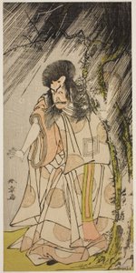 Skuespilleren Ichikawa Ebizo III som tordenguden, en inkarnasjon av Sugawara Michizane, i stykket Sugawara Denju Tenarai Kagami, fremført på Ichimura-teatret i den åttende måneden, 1776 av Katsukawa Shunsho