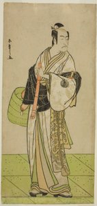 Skuespilleren Ichikawa Ebizo som Kudo Suketsune forkledd som en Komuso i stykket Waka Murasaki Edokko Soga, fremført på Ichimura Theatre i den første måneden, 1792 av Katsukawa Shunsho