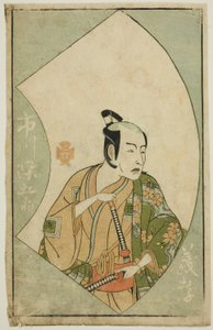 Skuespilleren Ichikawa Somegoro, fra "A Picture Book of Stage Fans (Ehon butai ogi)" av Katsukawa Shunsho