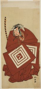 Skuespilleren Ichikawa Yaozo II som Hachio-maru Aratora i stykket Chigo Sakura Jusan Kane, fremført på Ichimura Theatre i den ellevte måneden, 1774 av Katsukawa Shunsho