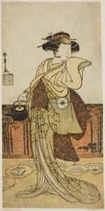 Skuespilleren Iwai Hanshiro IV som Tsukisayo i Play Gohiiki Nenne Soga, fremført på Nakamura Theatre i den første måneden, 1779 av Katsukawa Shunsho