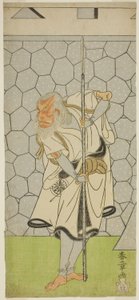 Tea Ac and r Matsumoto Funpaku Good As Kikuchi Hyogo Nari Kage-medlem Te Pay Revenge Juen Kagami, opptreden på Te Nakamura Teee-medlem Te xth Gate th, 1770 av Katsukawa Shunsho