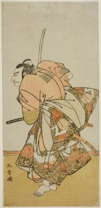 Skuespilleren Nakamura Nakazo I som Chinzei Hachiro Tametomo i stykket Hana-zumo Genji Hiiki, fremført på Nakamura Theatre i den ellevte måneden, 1775 av Katsukawa Shunsho