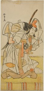 Skuespilleren Nakamura Nakazo I som prins Takahiro i Play Date Nishiki Tsui no Yumitori, fremført på Morita Theatre i den ellevte måneden, 1778 av Katsukawa Shunsho