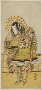 Nakamura Nakazo I som Takechi Jubei Mitsuhide i stykket Shusse Taiheiki, fremført på Nakamura Theatre i den åttende måneden, av Katsukawa Shunsho